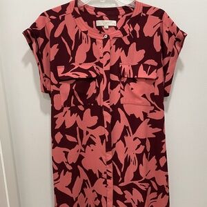Pretty Ann Taylor Loft Summer Floral Print Dress, Large Petite, NWOT